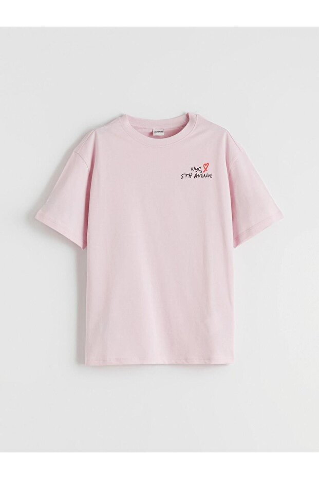 Black Printed Girls' T-Shirt (S6)