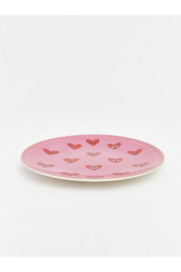 Heart Printed Porcelain Plate (S6)