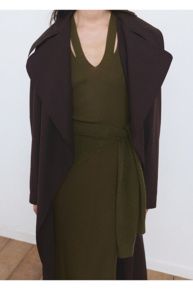 İnce triko evaze elbise - 7