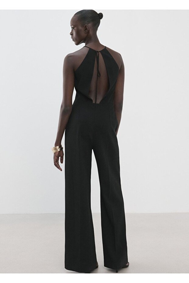 Sırtı açık halter yaka tulum - 4