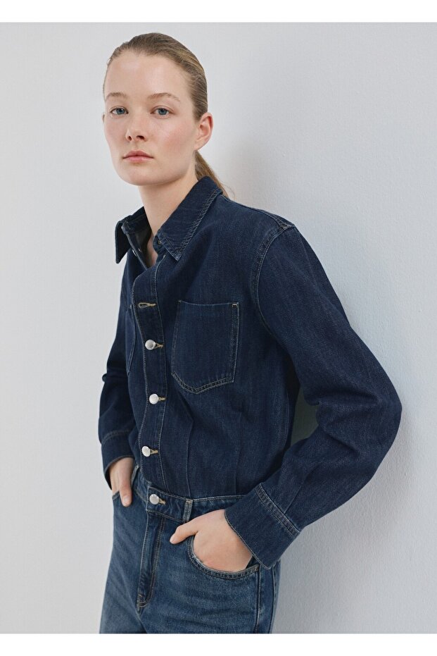 Düğmeli kot tulum - 1