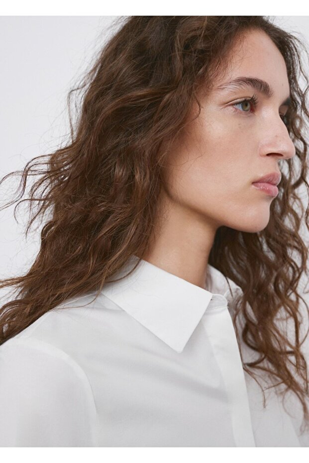 Bedene oturan poplin gömlek - 6