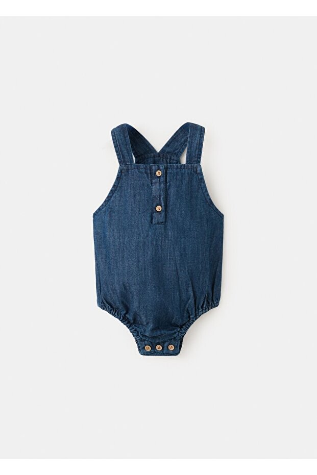 Denim şort tulum - 1