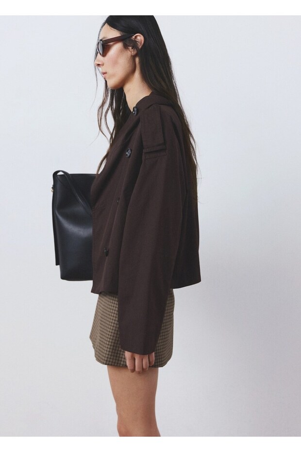 Short houndstooth skirt - 1