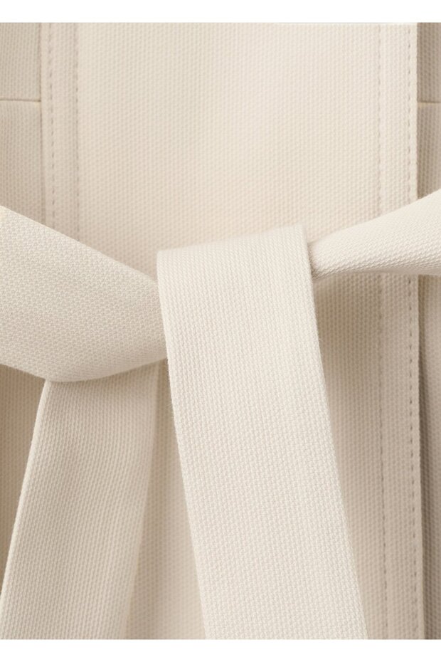 Kemerli denim ceket - 5