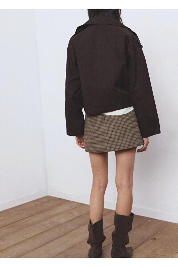 Short houndstooth skirt - 4