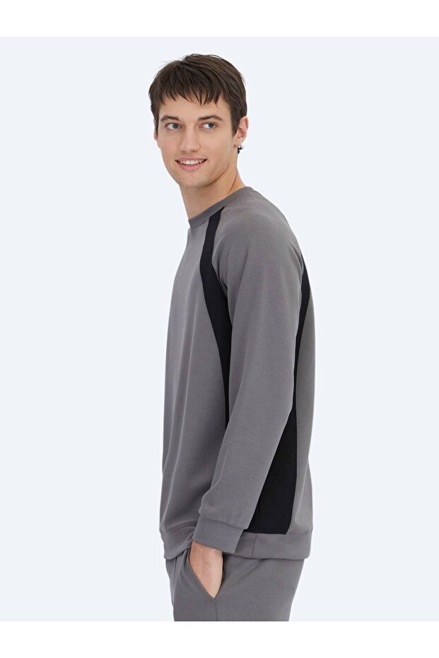 Antrasit Bisiklet Yaka Sweatshırt - 3