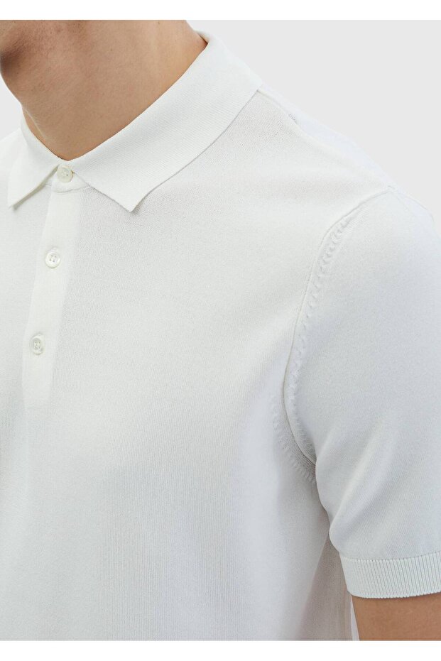 Beyaz Düz Örgü Triko - 5