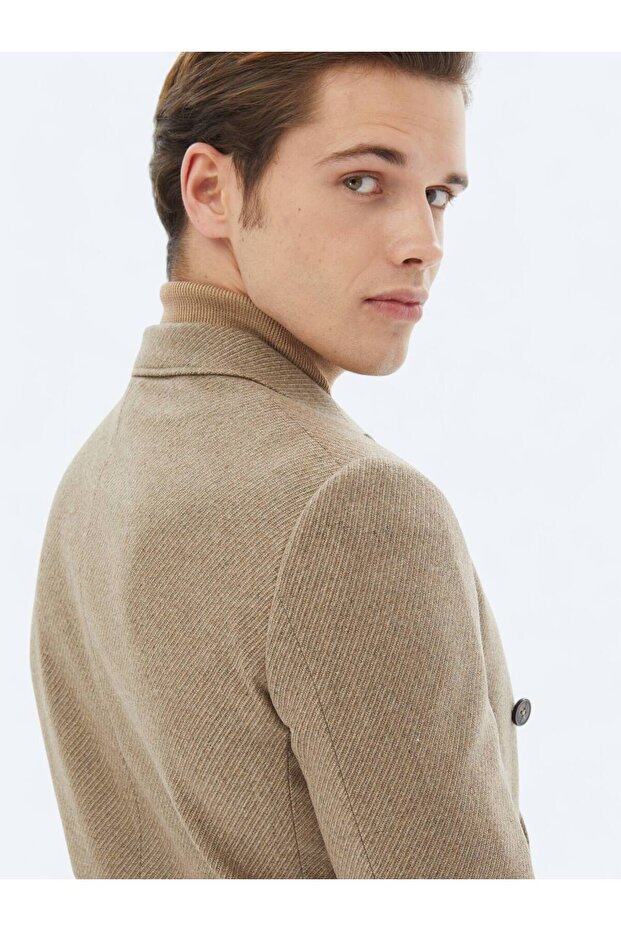 معطف من الصوف المخلوط الصديق للبيئة بنمط المنك - 7