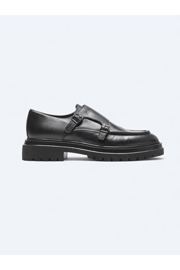 Black Leather Smart Casual Shoes