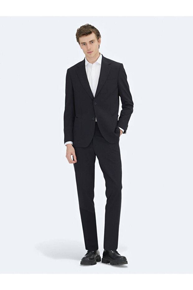 Black Straight Modern Fit Suit