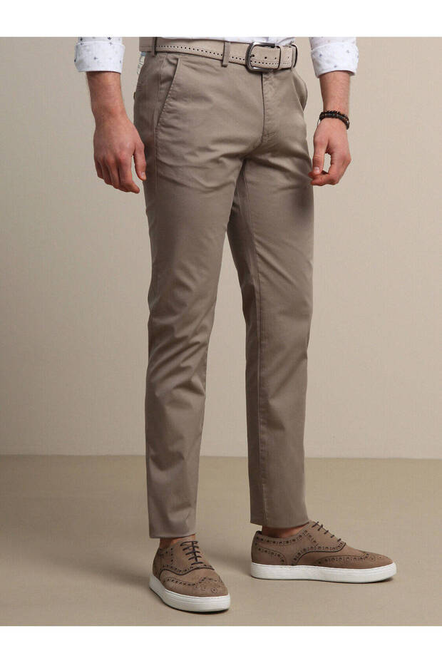 Mink Plain Woven Regular Fit Casual Cotton Blended Pants