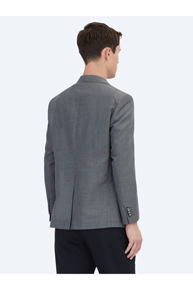 سترة من مزيج الصوف بقصة عادية من أنثراسيت - 6