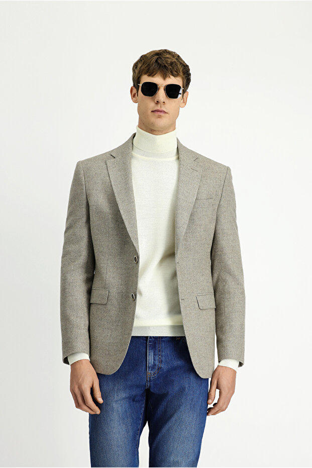 سترة دوبي من الصوف بقصة عادية - 2