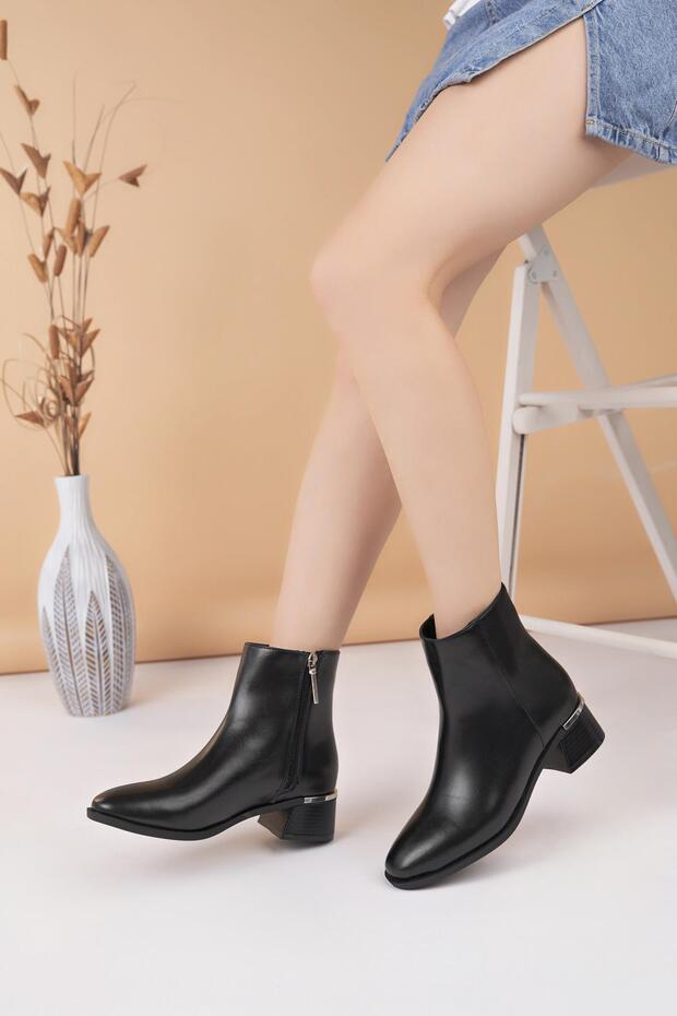 Mddm 9711 Black Heeled Women's Boots