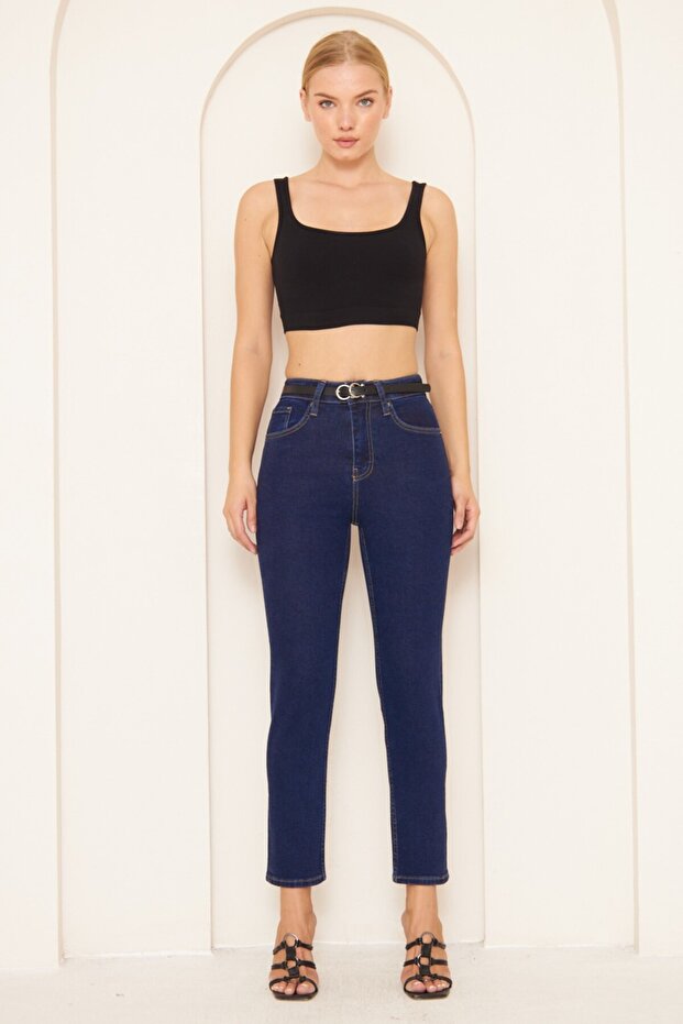 Women's High Waist Stretchy Mom Jeans Pants