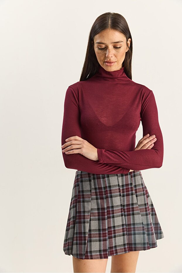 Bluză cu guler înalt și mânecă lungă LUCCI - 5