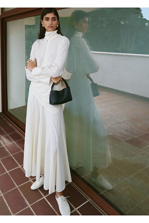 Şal detaylı evaze etek - 1