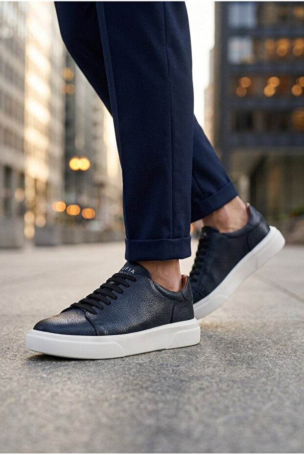 Tommy Men's Leather Sneakers Comfort Sole Shoes
