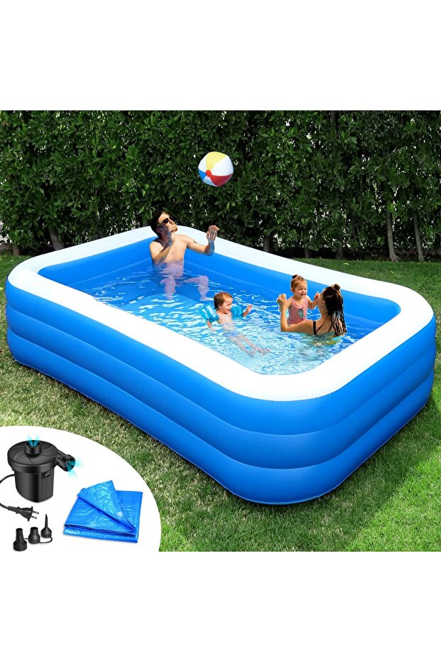 Blue Inflatable Pool 260 CM - 2