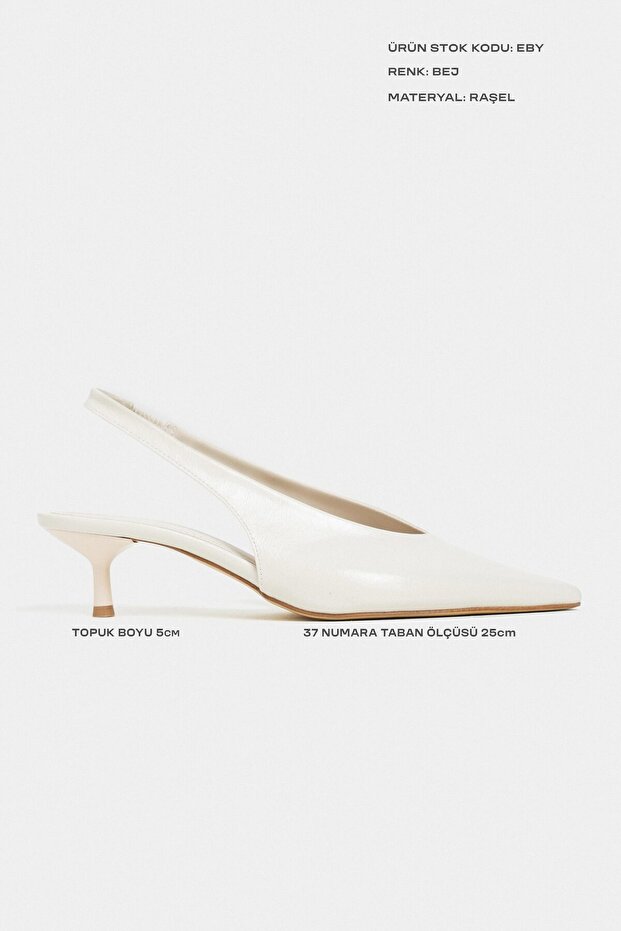 Melvin Beige Patterned Matte Ankle Elastic Detail Damskie buty na wysokim obcasie - 2