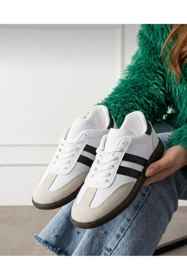 Unisex White Sports Shoes with Side Stripes for Men and Women, Lightweight, Comfortable, Casual Sports