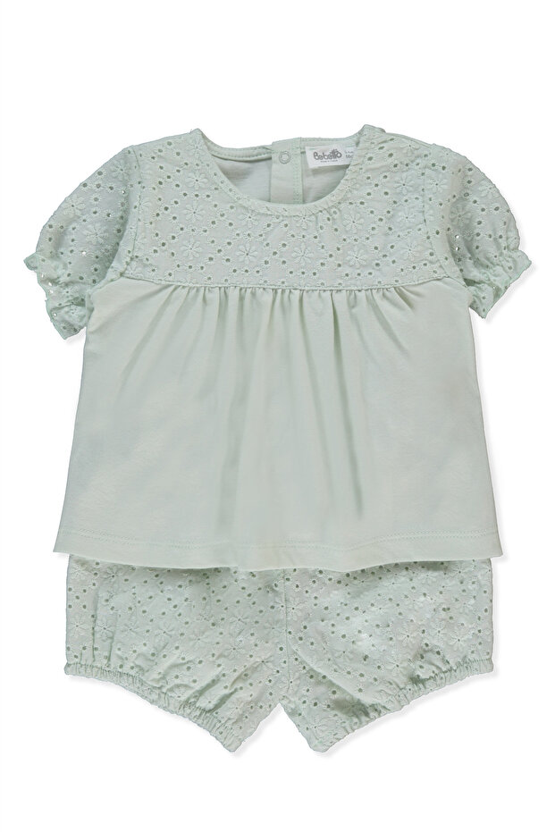 Woven Shorts 2-Piece Set (Lovely Flowers) Mint