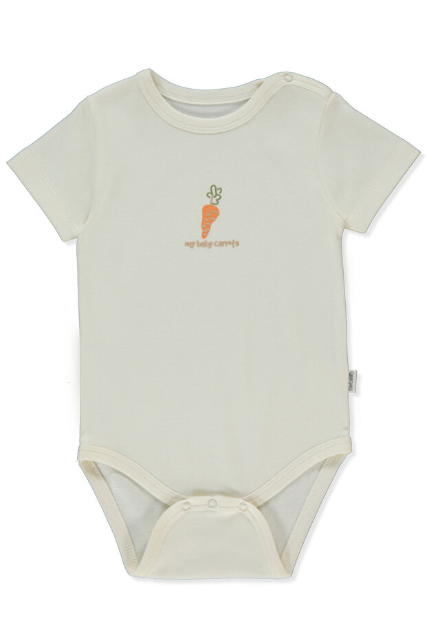 Interlock Short Sleeve Body Suit (Baby Carrot) Ecru