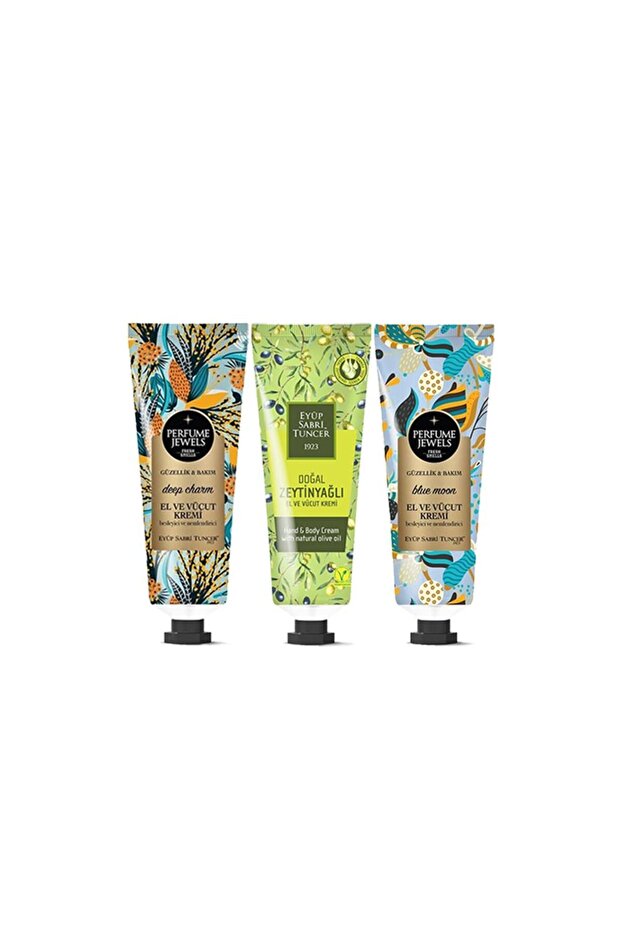Perfume Jewels Deep Charm, Blue Moon, Olive Oil Hand Cream 50 ml
