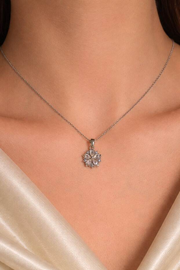 çelik gümüş kolye - 1