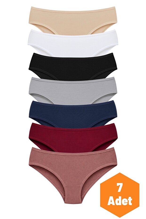 7-Piece Cotton Slip Panties Stretch Fabric Flexible Soft Economical Set