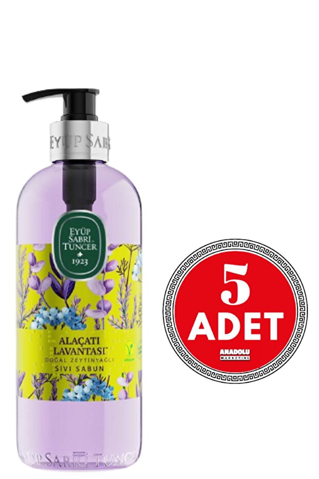 Alaçatı Lavender Natural Olive Oil Liquid Soap 500 ml X 5 Pcs