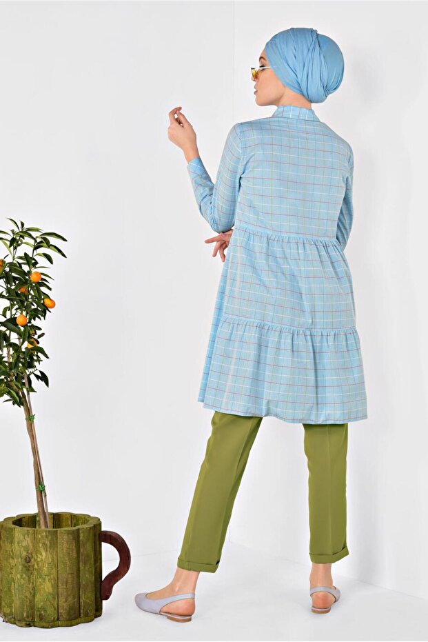 4974 Model Armali Square Patterned Tunic - 4