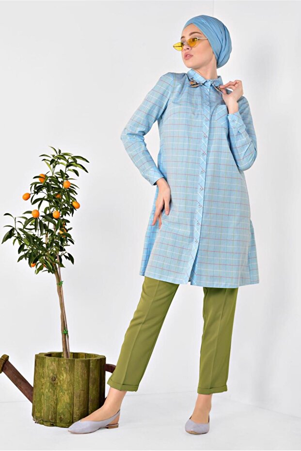 4974 Model Armali Square Patterned Tunic - 3