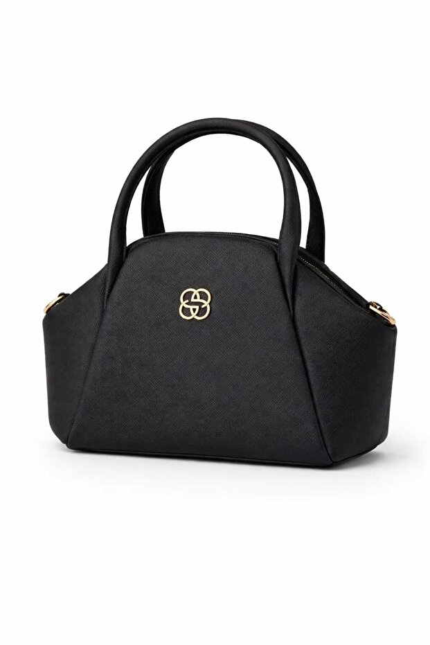 Kadın Çanta - Küçük Boy- Çapraz Askılı - El ve Omuz Çantası - Siyah - 2