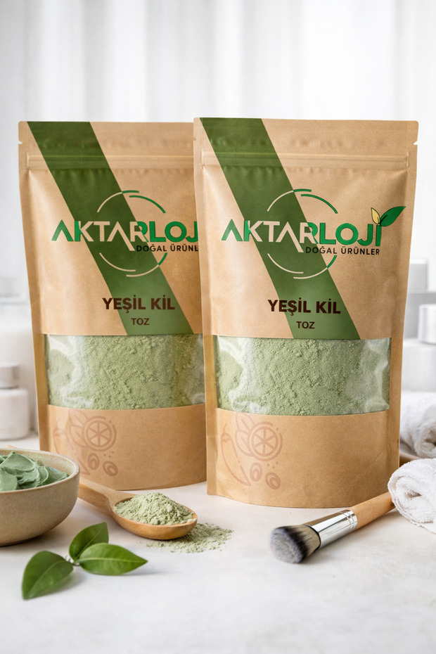 2 Pieces 700 Gr Advantage Package Powder Green Clay – Natural Skin, Face and Hair Mask / Green Clay Mask
