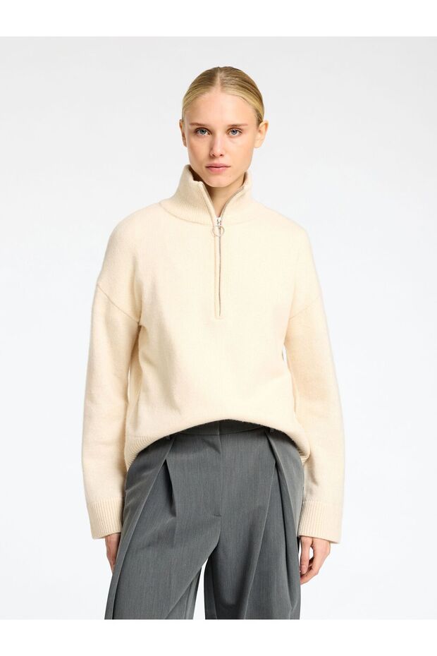 Half-zip Pullover Wollgemisch - 1