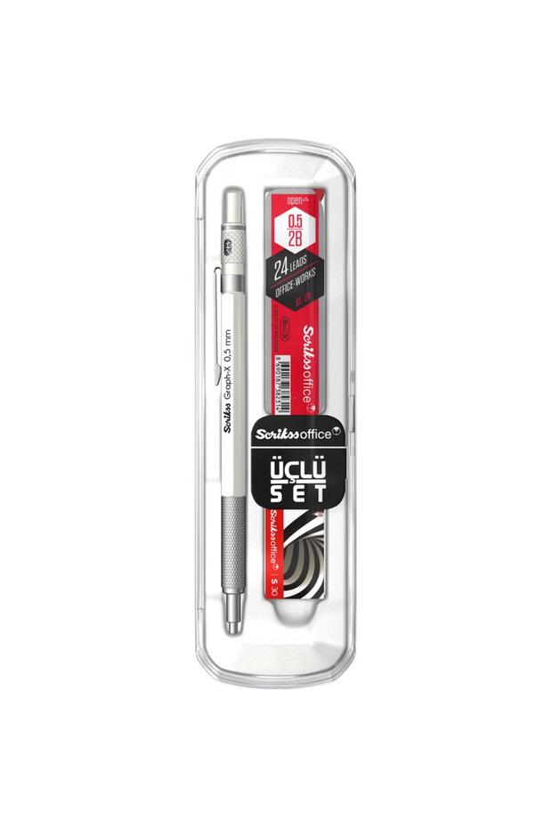 Graph-x Metal 0.5 Mm Versatil Pencil Eraser Tip Set White - 2