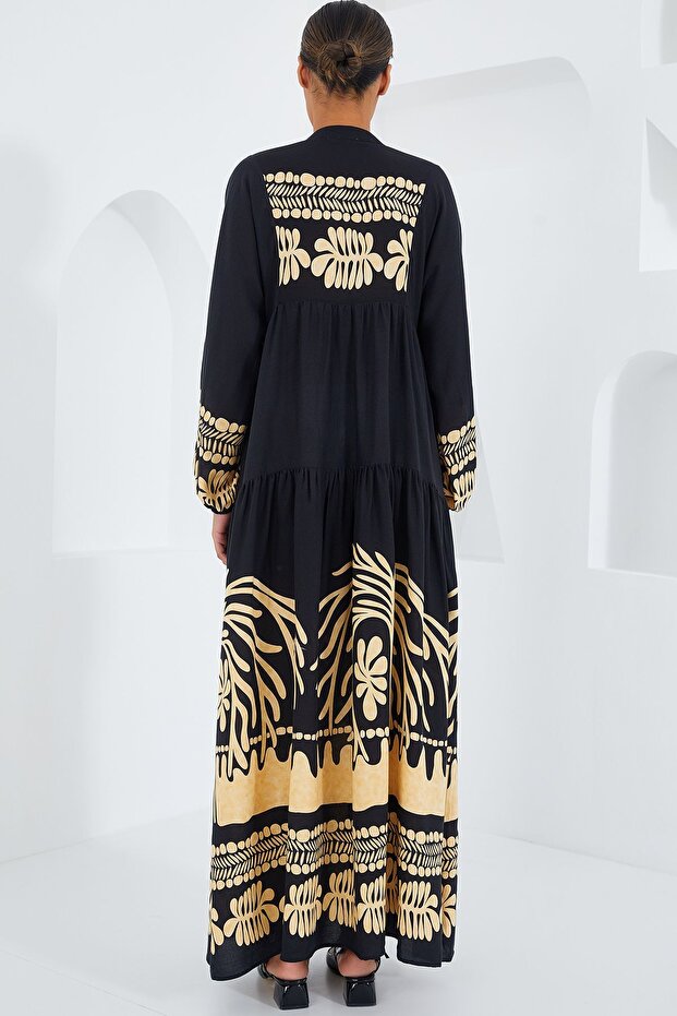 BDART Astarlı V Yaka Maxi Elbise - 5