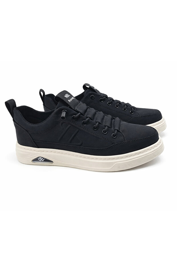 Parachute Fabric Black Men's Daily Casual | Eva Sole • Smart Lacing • Full Mold • Orthopedic