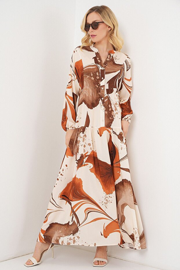 Rochie lungă modestă cu model BDART - 5