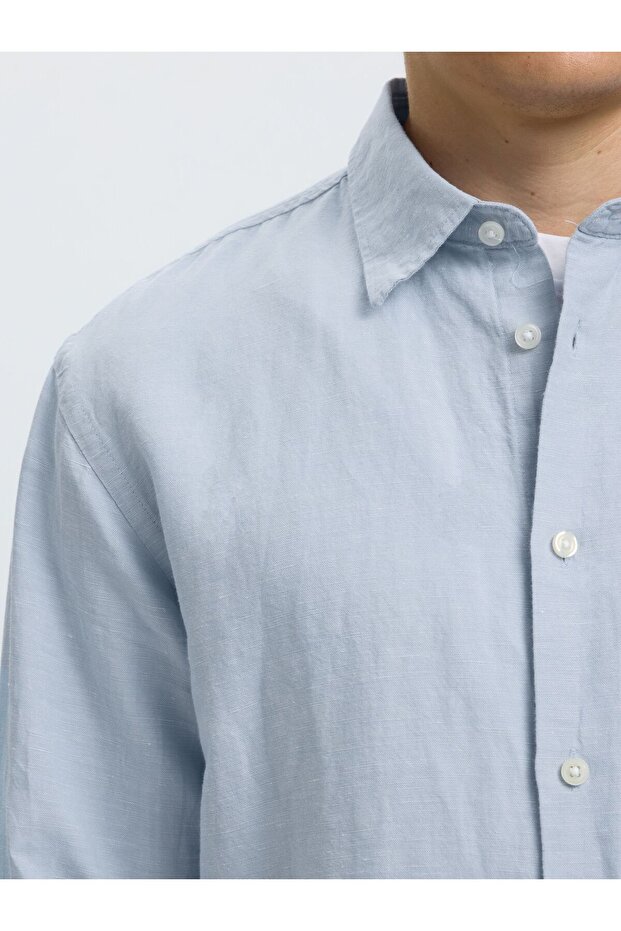 Bluse aus Leinengemisch Regular Fit - 5