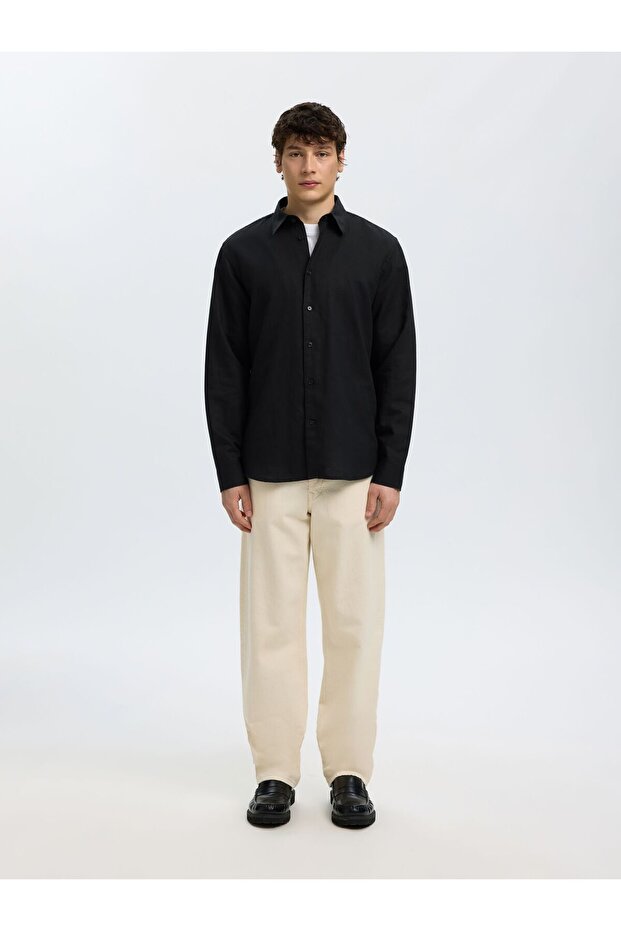 Bluse aus Leinengemisch Regular Fit - 4