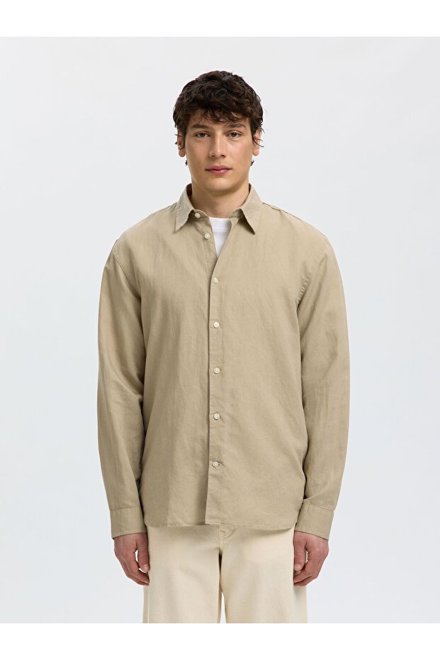 Bluse aus Leinengemisch Regular Fit - 1