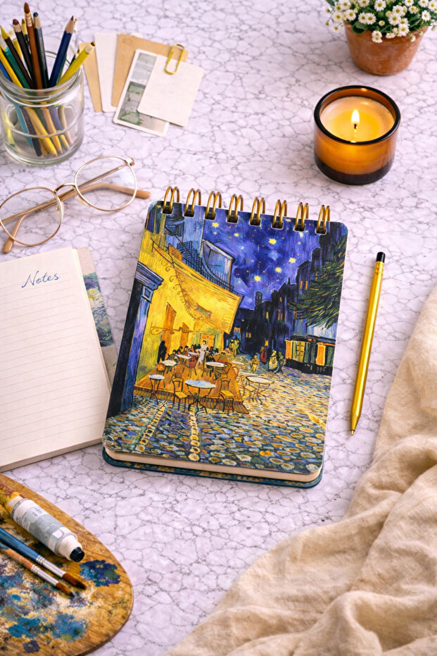 Van Gogh Spiral Notebook 11X7.5 cm 70 Sheets | Mini Notepad | Bag Size Notepad