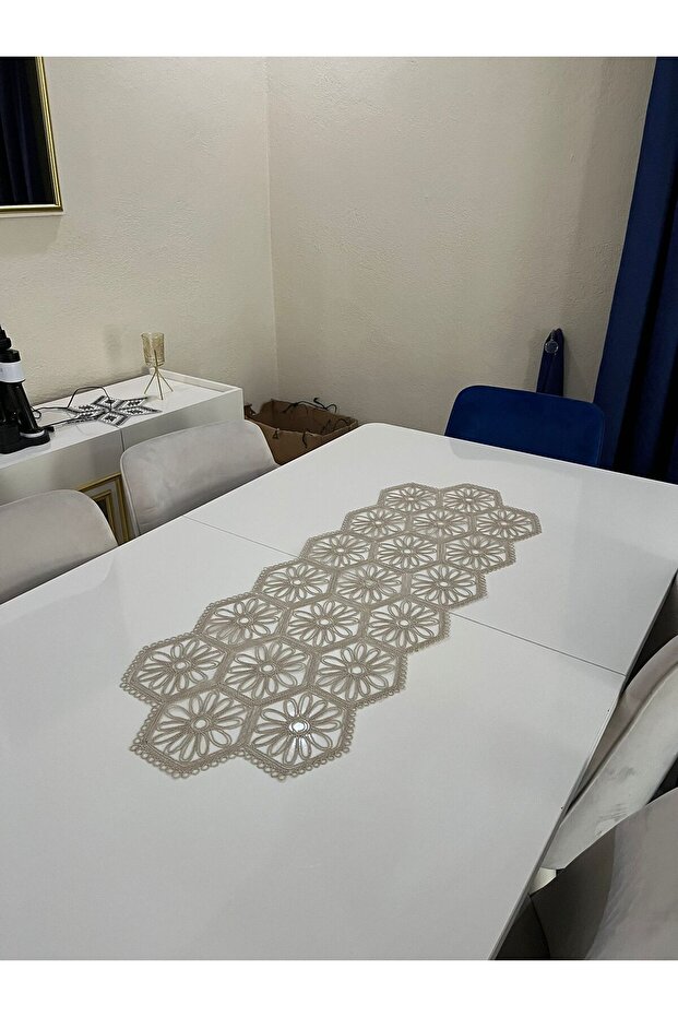 French Lace Luxury Tulle Guipure Chic Single Runner 40X110 cm