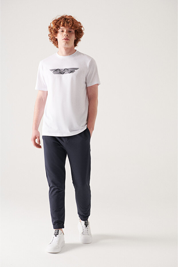 Men's Navy Blue Basic Cotton 2-Thread Jogger E003403 - 6