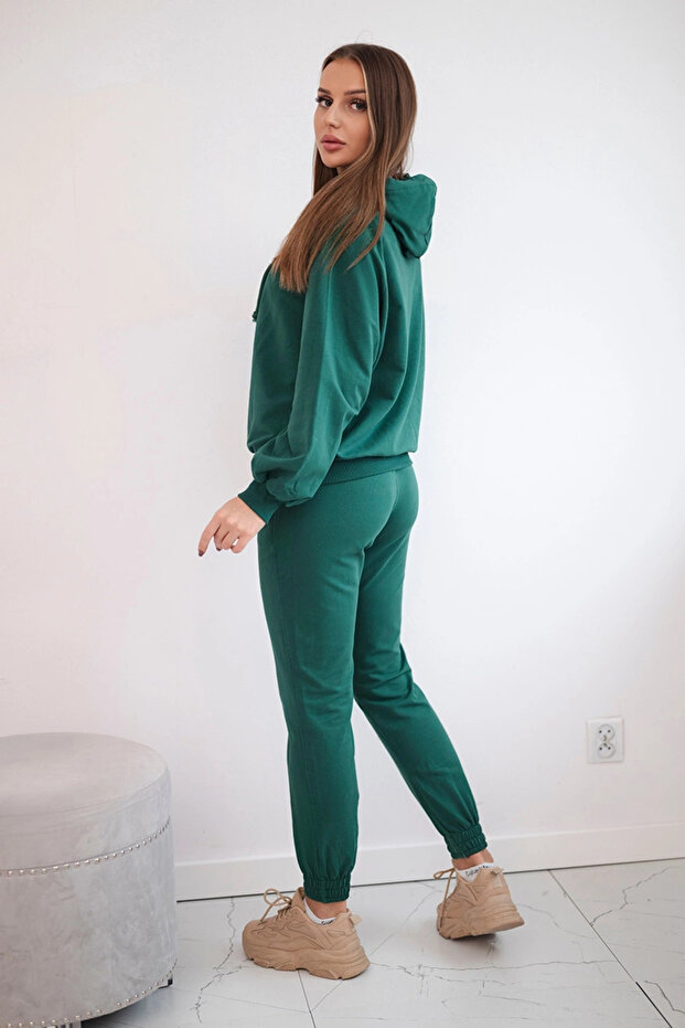 Set trening verde cu glugă - 3