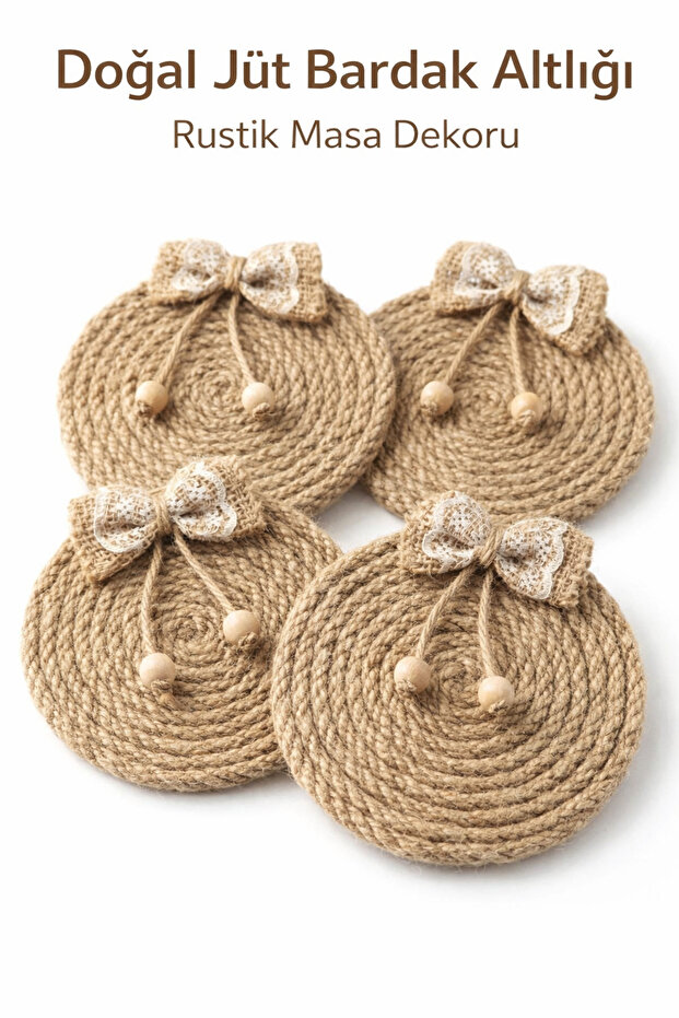 Wicker Coasters – Table Accessory with Wooden Beads