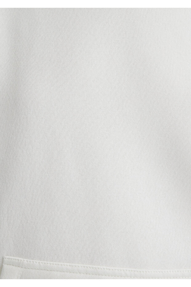Kapüşonlu Beyaz Basic Sweatshirt 167299-70057 - 5